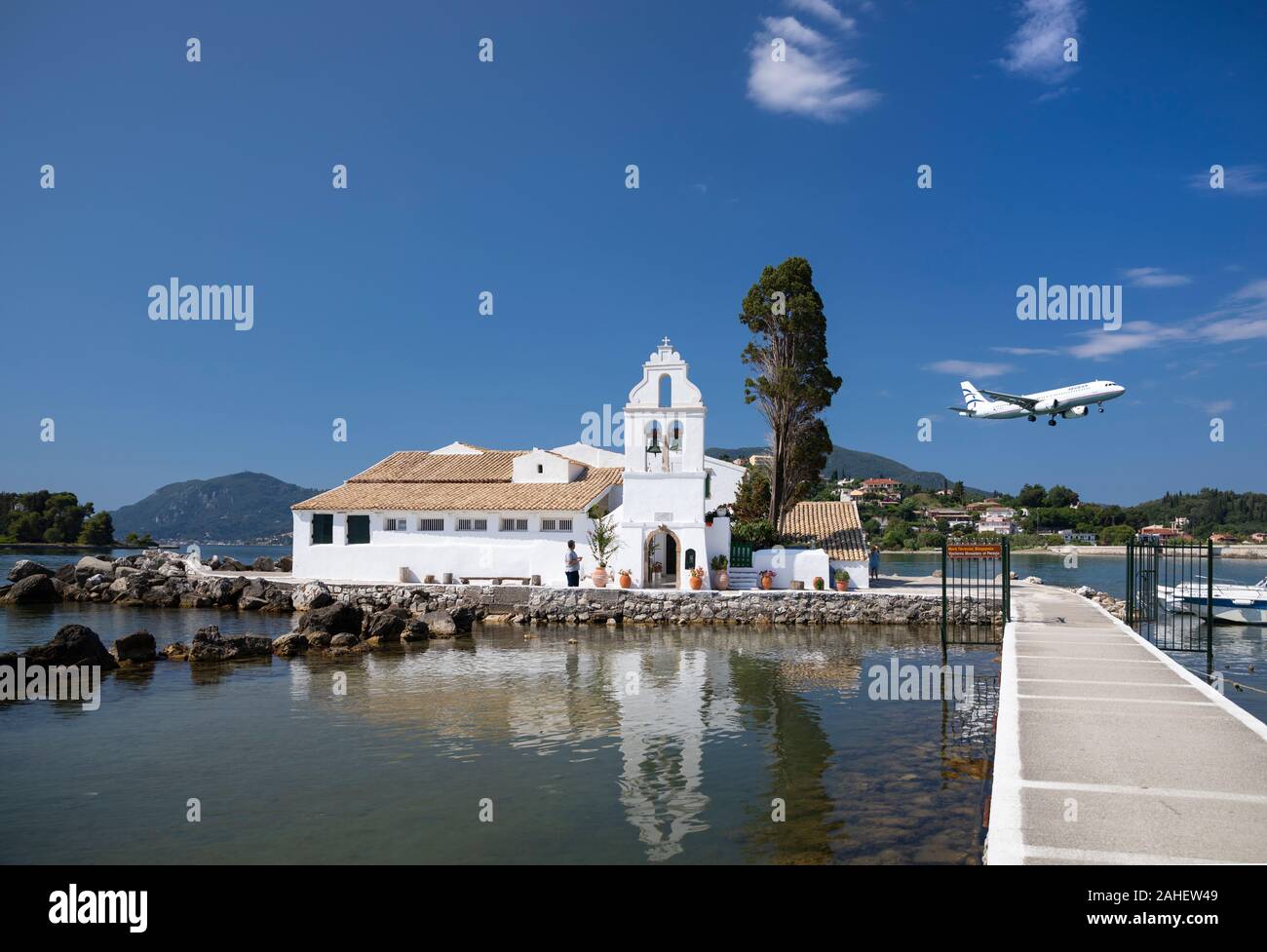 Vlacherna Monastery, Corfu, Greece Stock Photo