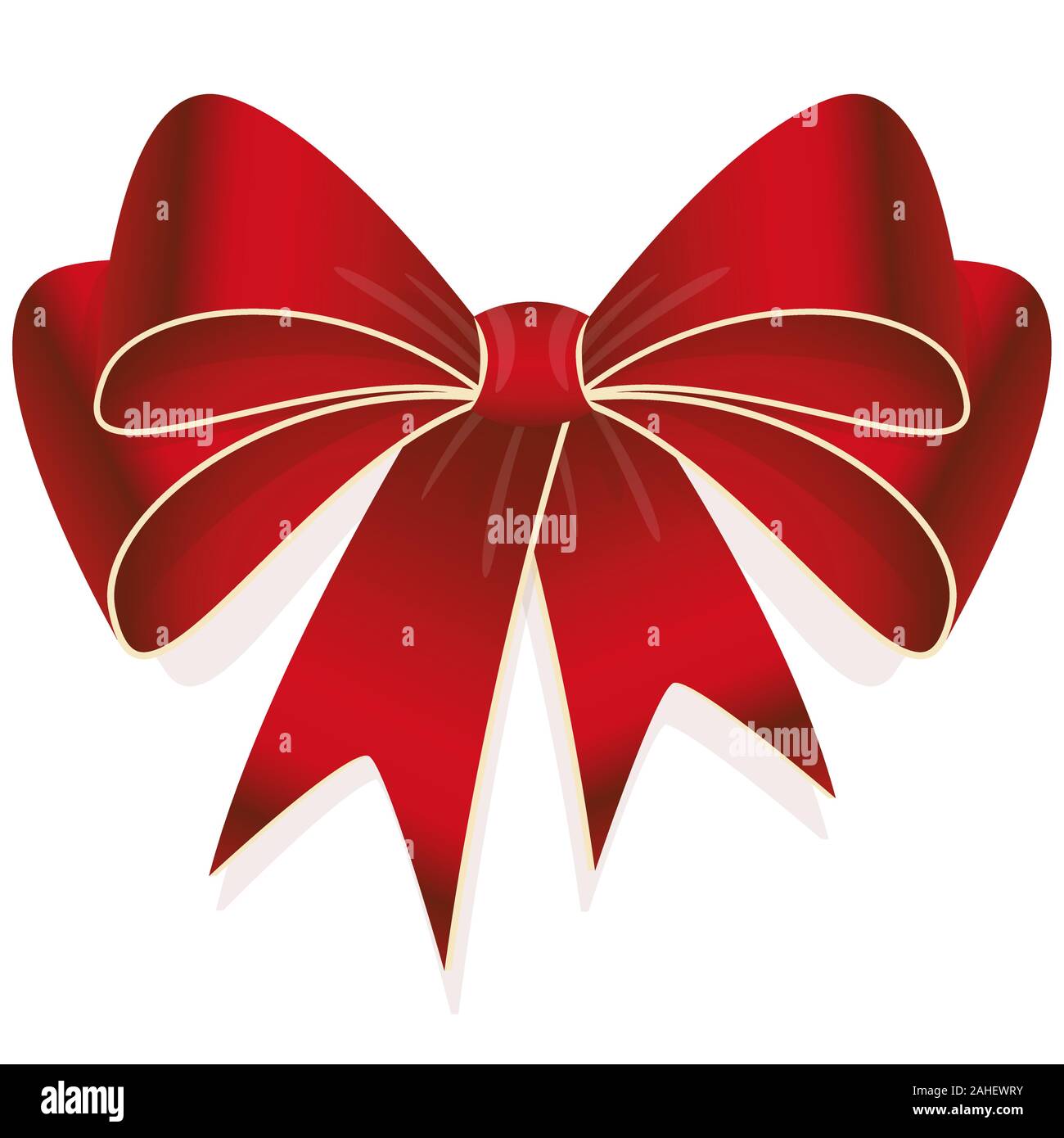 EPS 10 vector illustration of red colored ribbon bow isolated on white ...