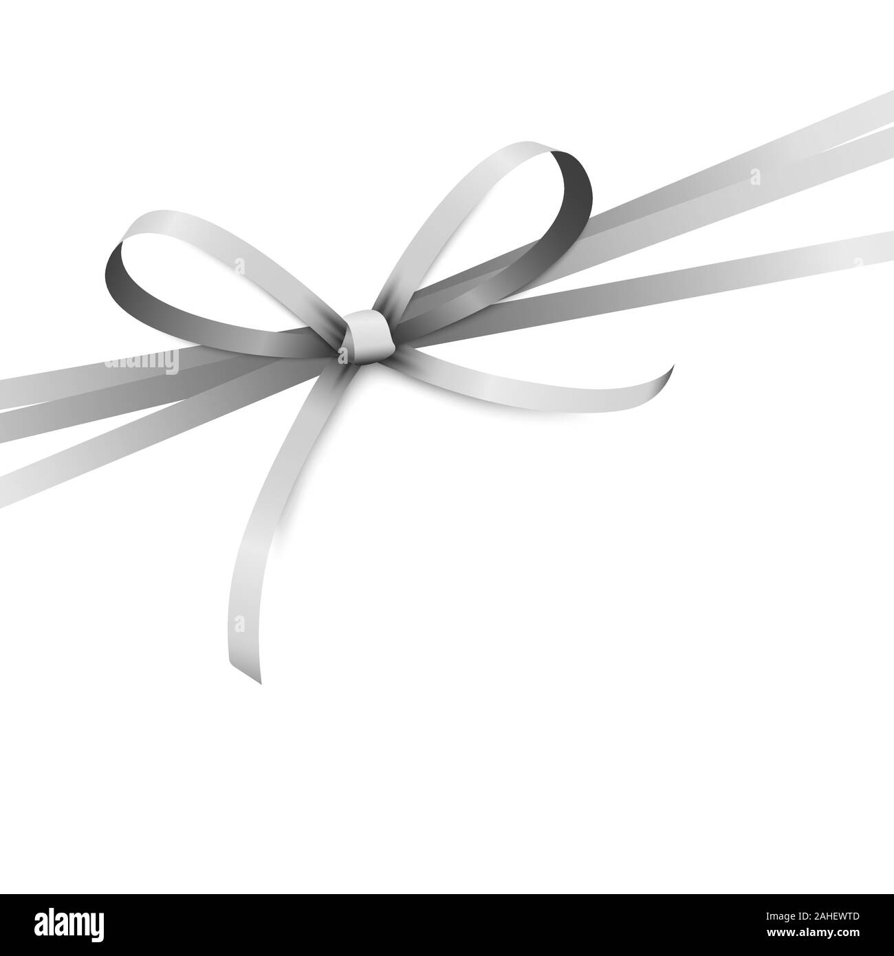EPS 10 vector illustration of silver colored ribbon bow isolated on ...