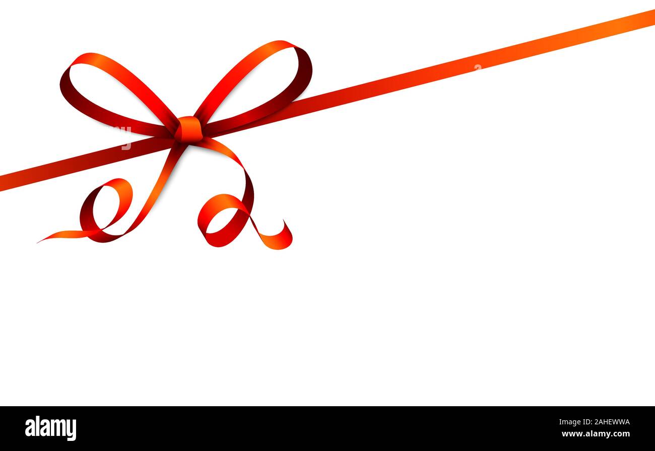 EPS 10 vector illustration of red colored ribbon bow isolated on white ...