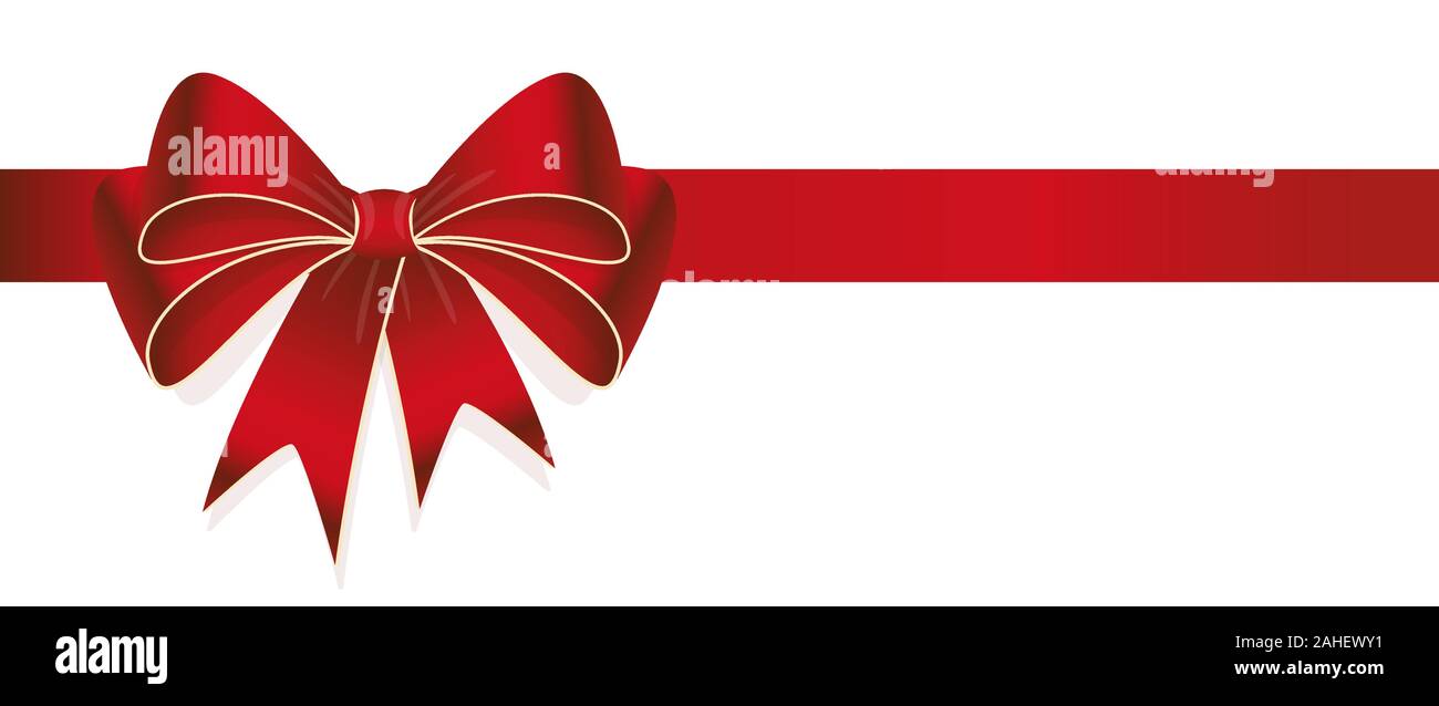 EPS 10 vector illustration of red colored ribbon bow isolated on white ...
