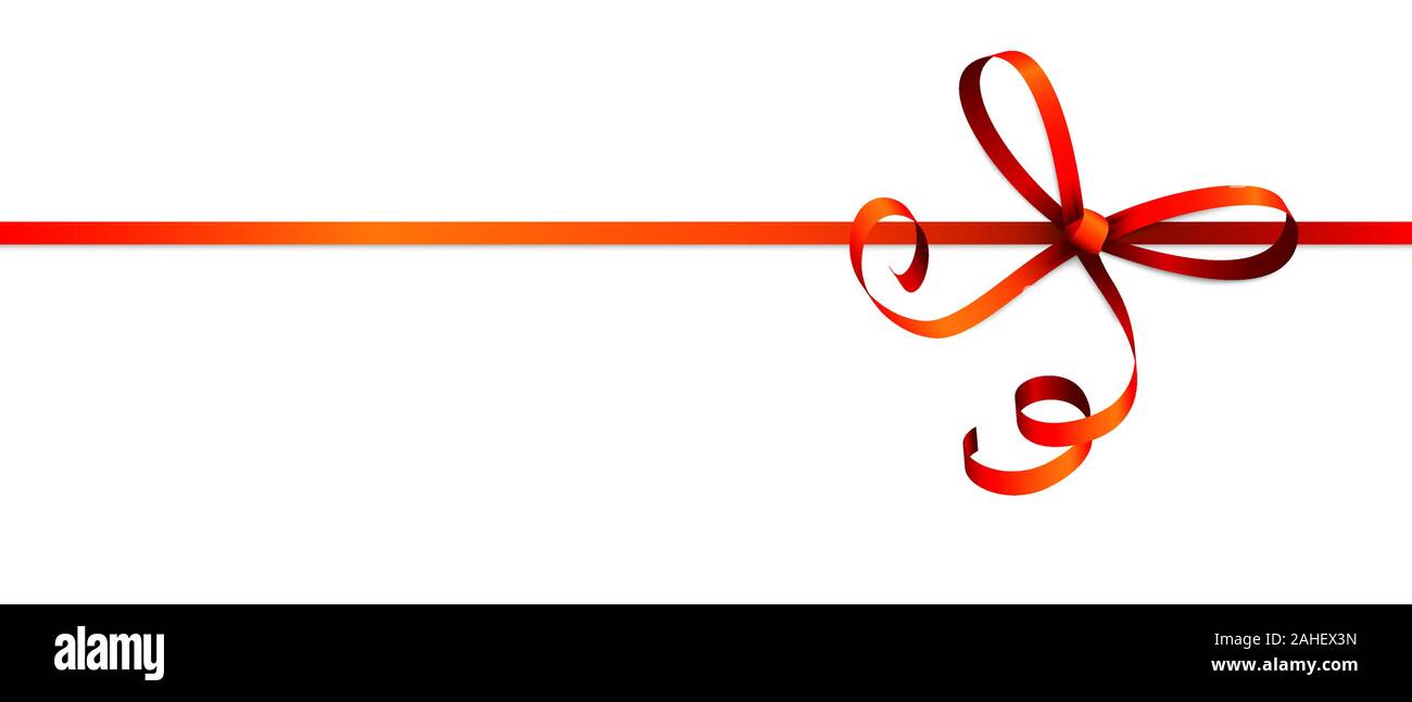 EPS 10 vector illustration of red colored ribbon bow isolated on white ...