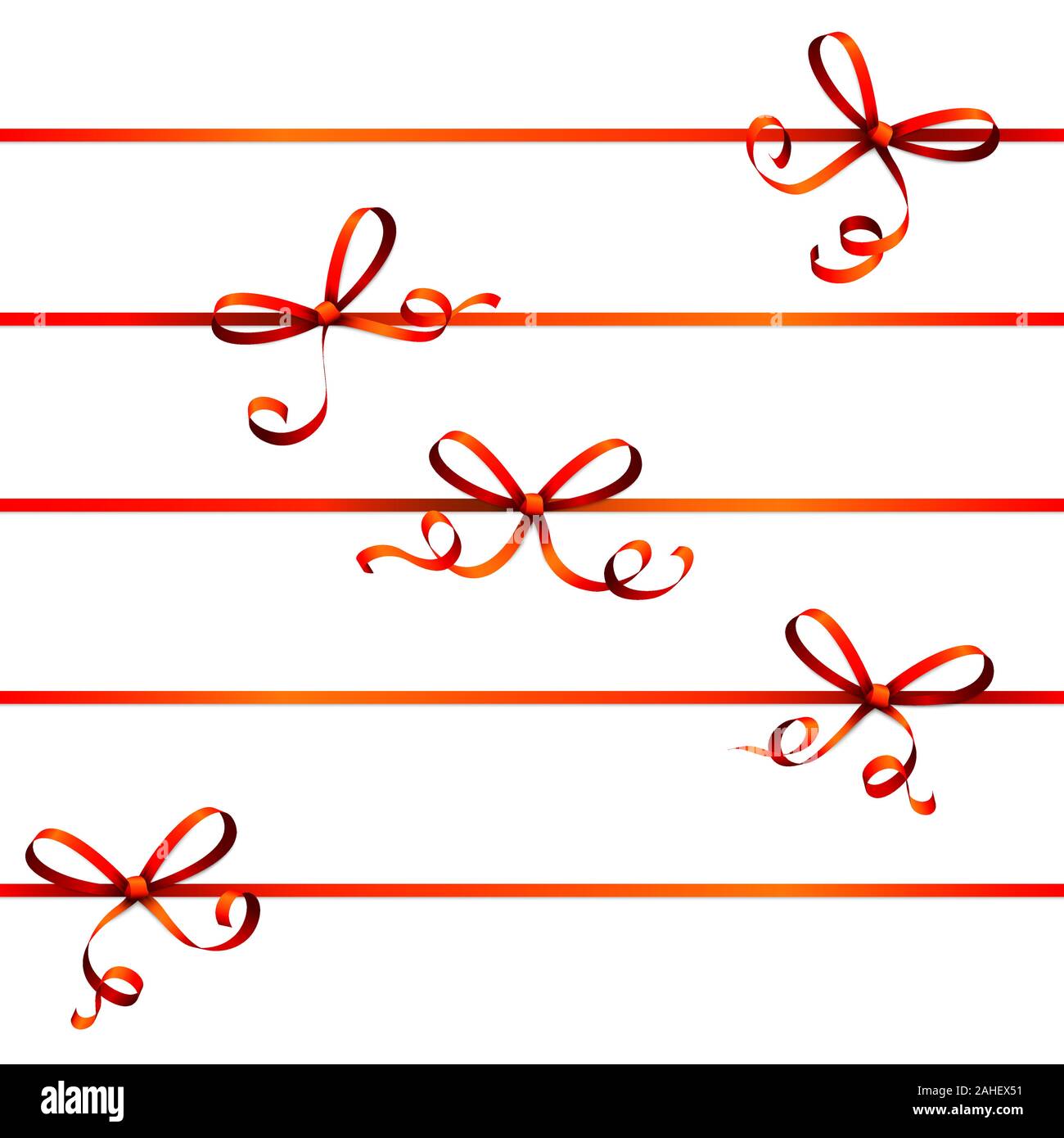 EPS 10 vector illustration of red colored ribbon bow isolated on white ...