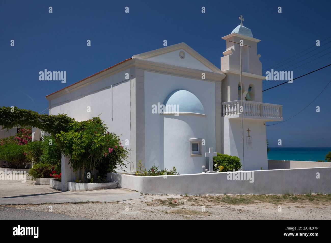 Agios Stefanos church in North-West Corfu, Greece Stock Photo