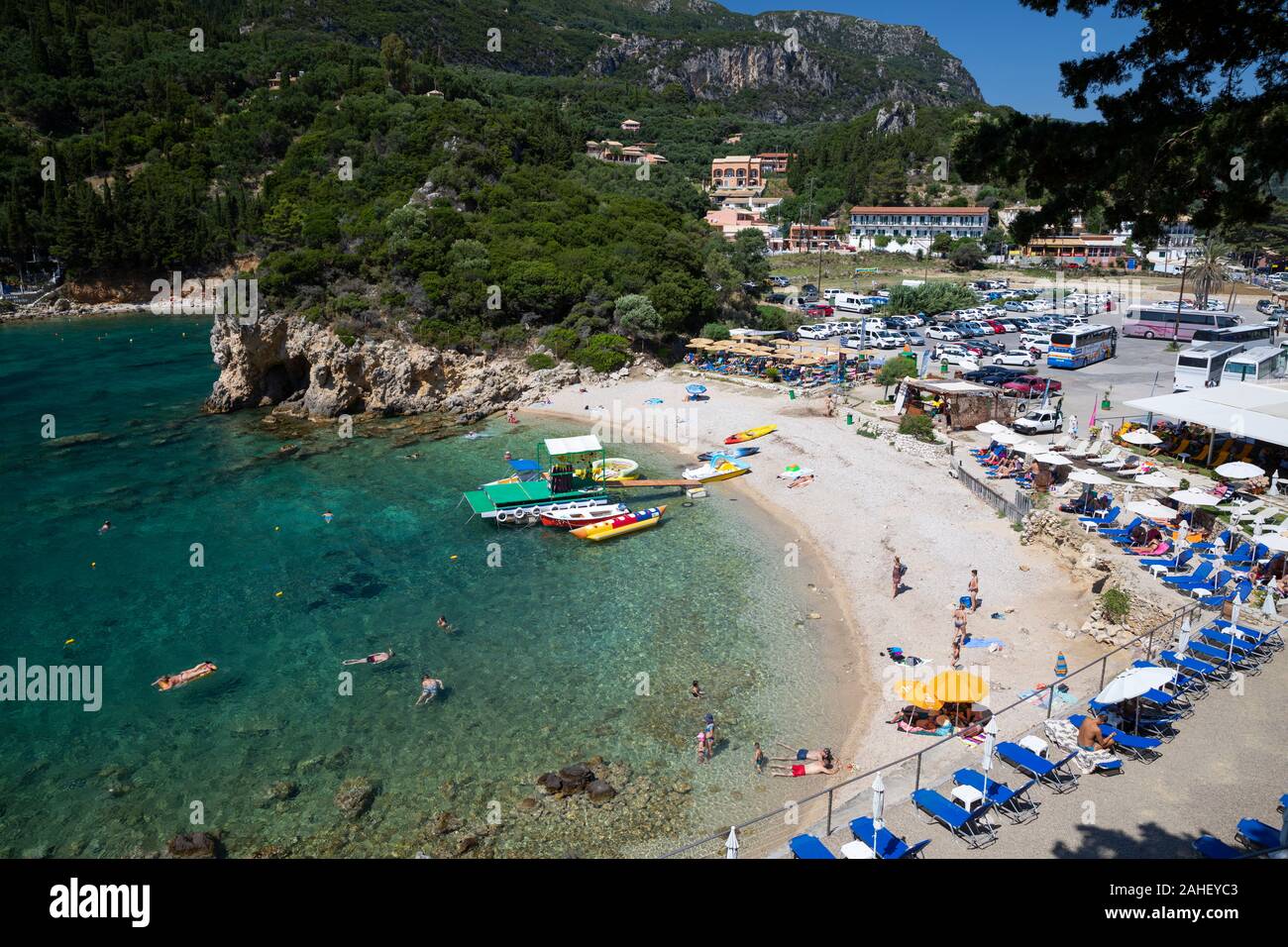 Agios-Petros beach near Paleokastritsa, Corfu, Greece Stock Photo