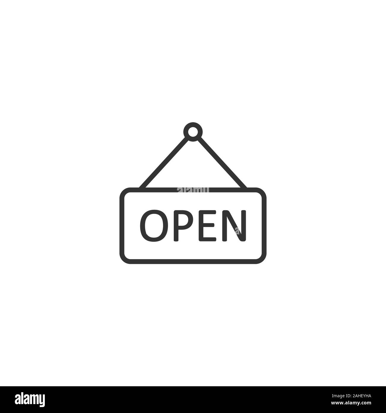 Open sign icon in flat style. Accessibility vector illustration on white isolated background. Message business concept. Stock Vector