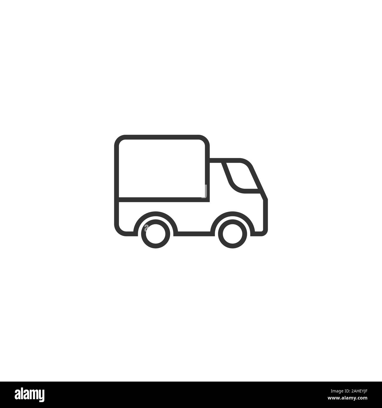 Delivery truck icon in flat style. Van vector illustration on white ...