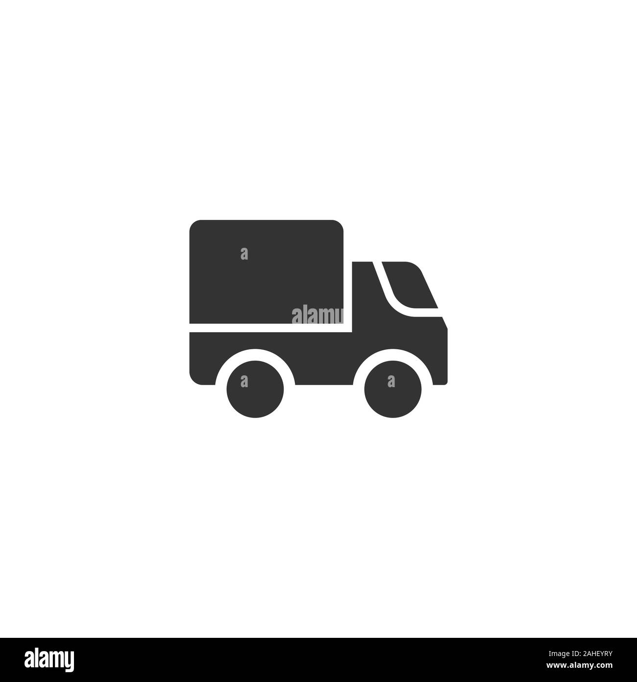Delivery truck icon in flat style. Van vector illustration on white ...
