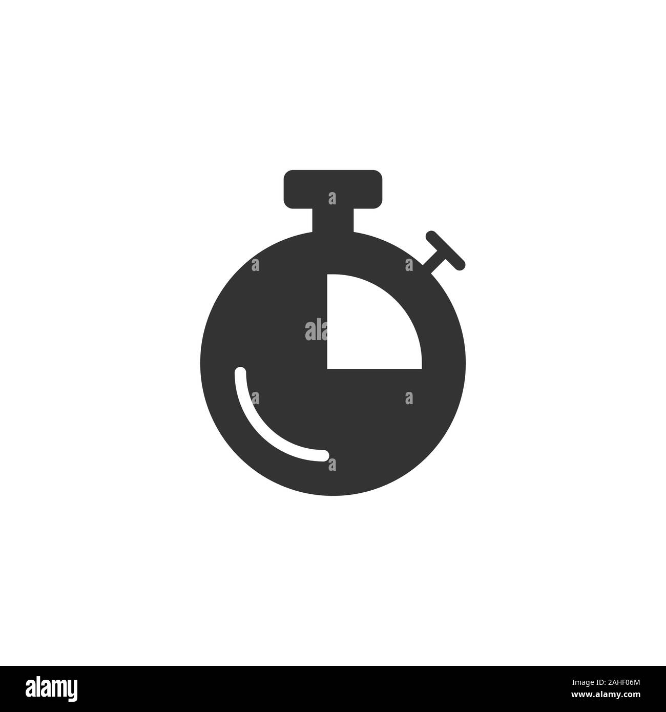 Clock icon in flat style. Watch vector illustration on white isolated ...