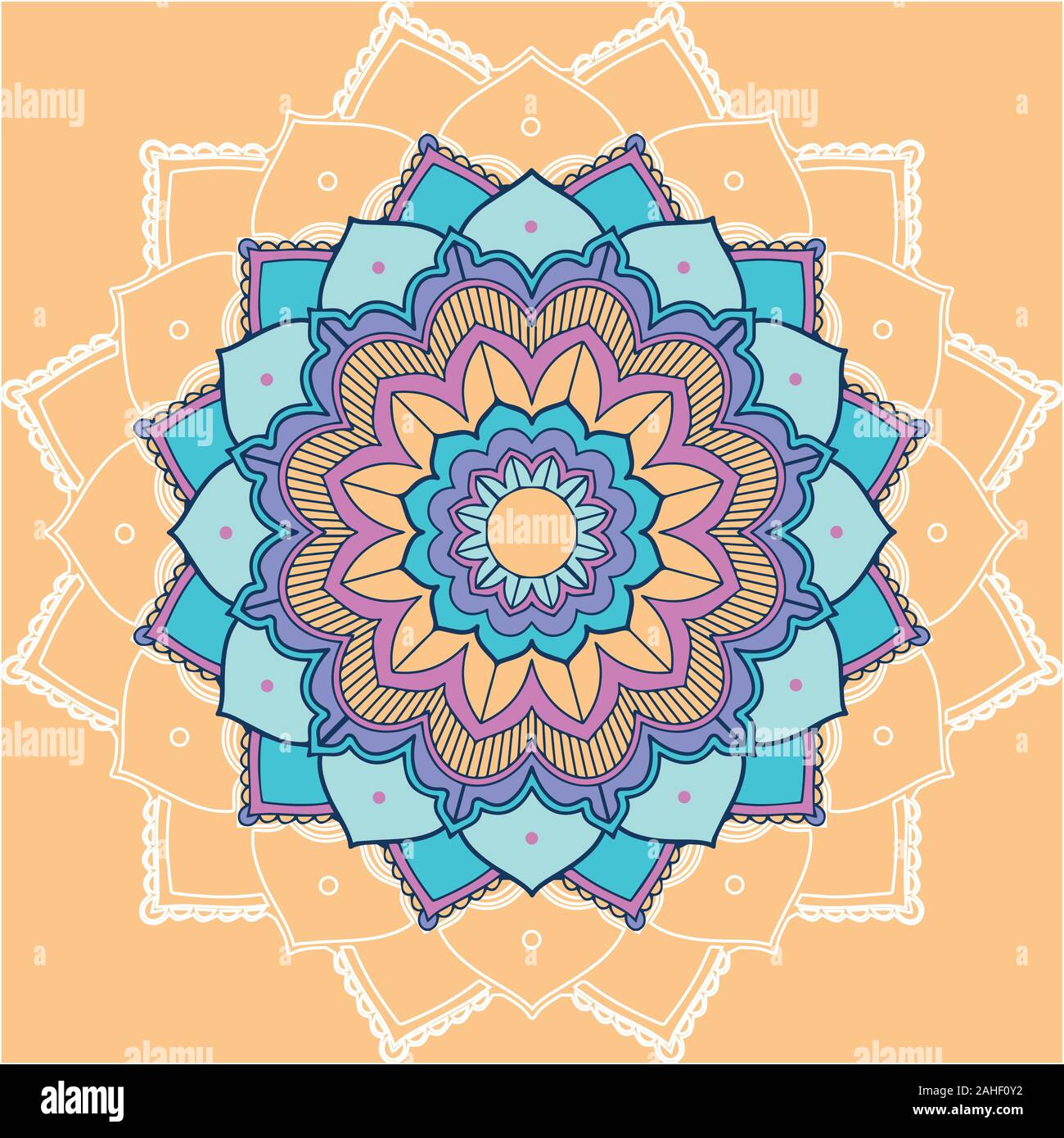 Mandala patterns on yellow background illustration Stock Vector Image ...