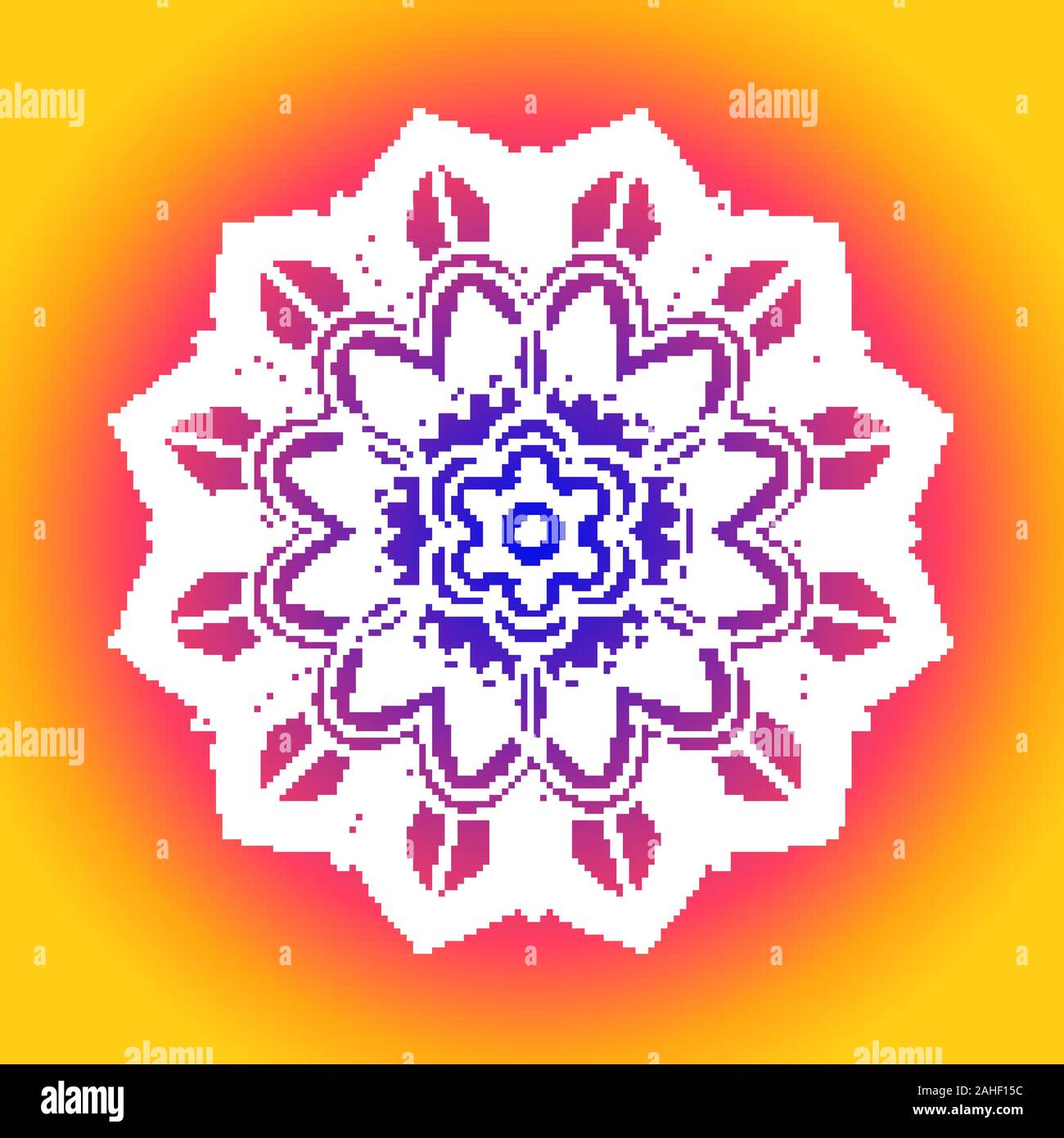 Mandala patterns on yellow background illustration Stock Vector Image ...