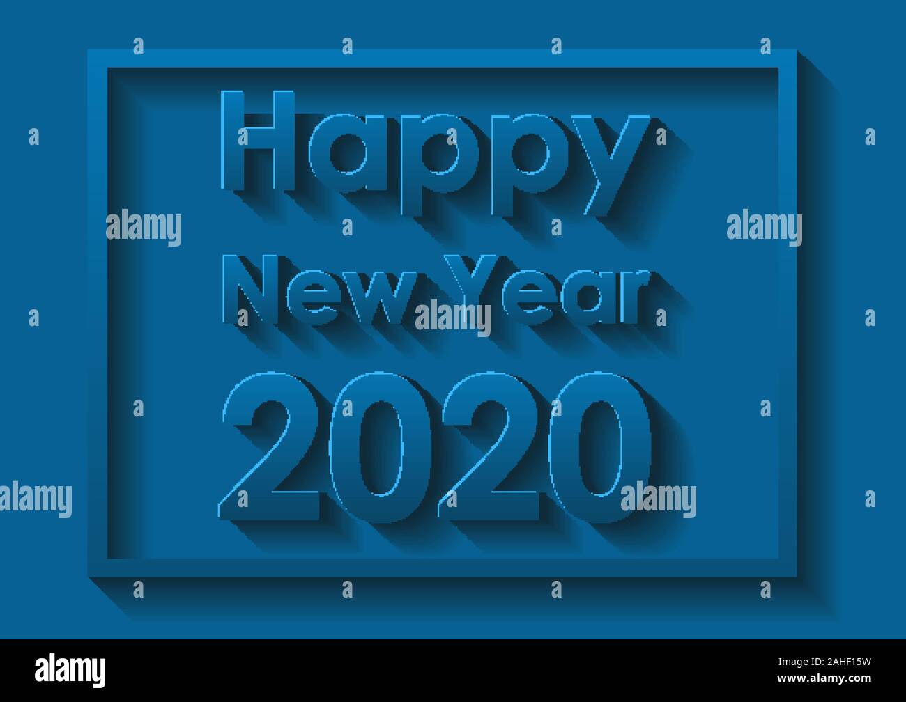 Happy New Year card design in blue illustration Stock Vector Image ...