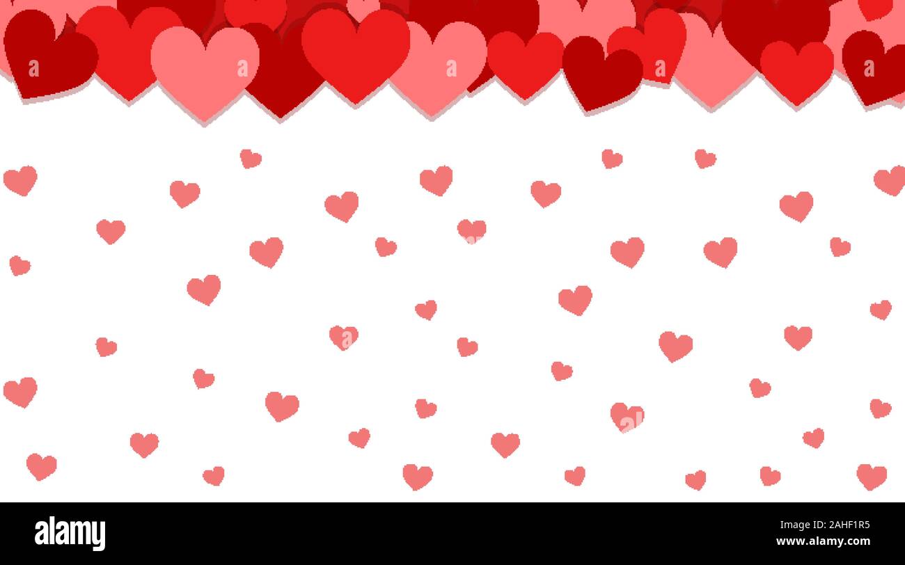 Valentine theme with many red hearts in background illustration Stock ...