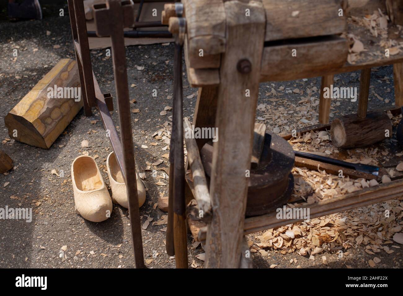 Traditional wooden clogs Stock Photo