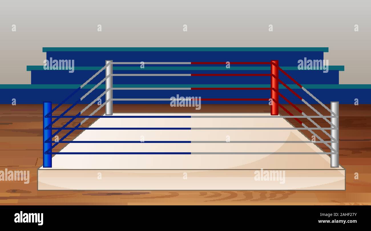 Background scene of boxing ring with stadium illustration Stock Vector  Image & Art - Alamy