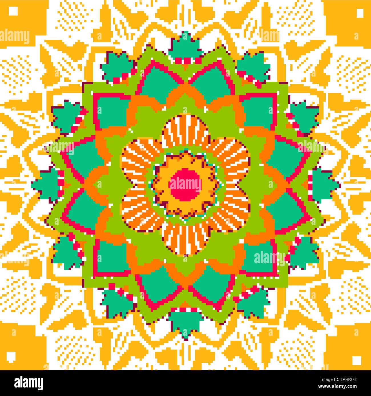 Mandala patterns on yellow background illustration Stock Vector Image ...