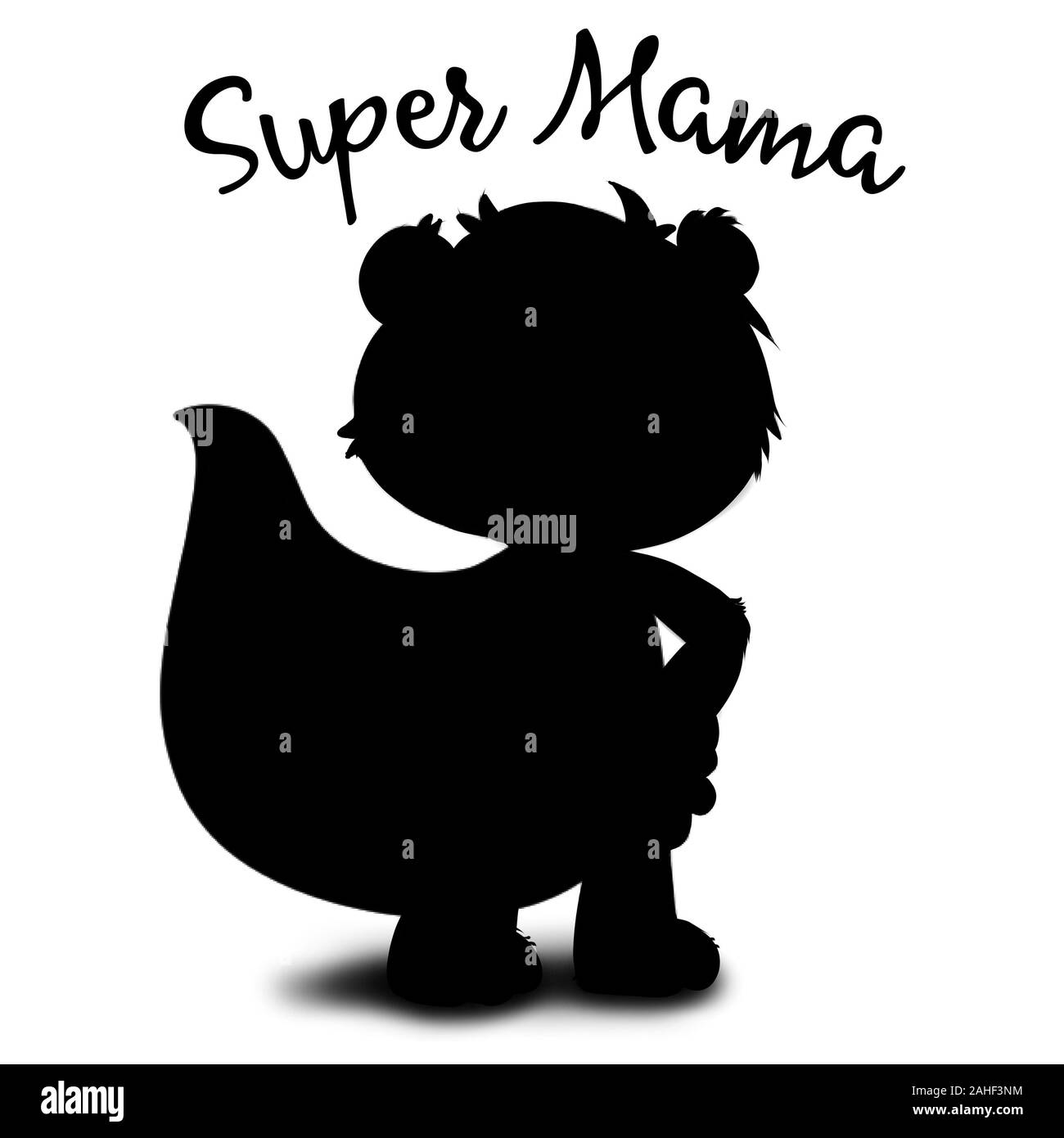 Bear mother Supemom superhero in a dress. Stock Photo