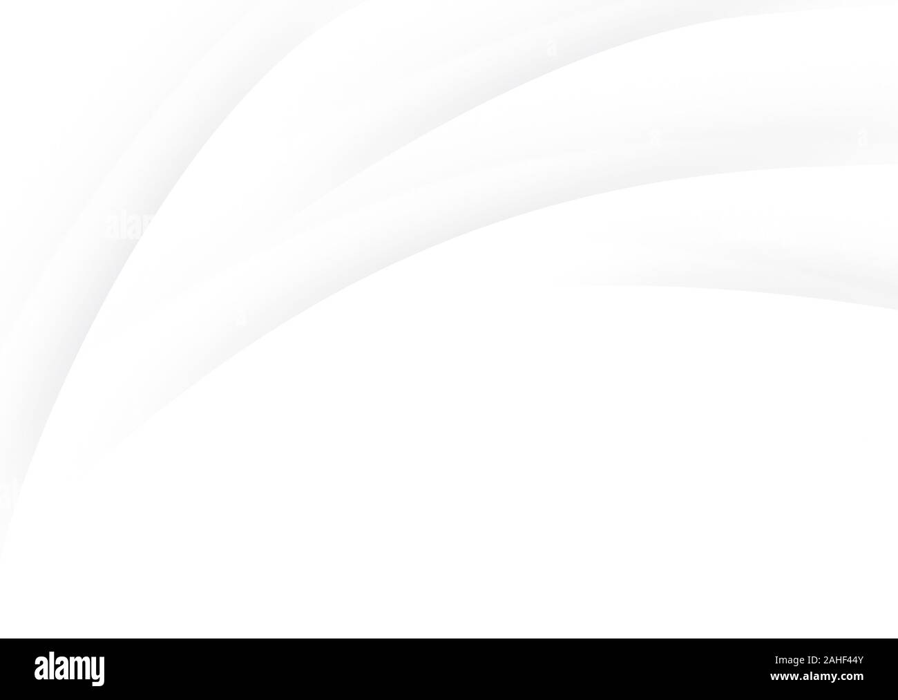 Abstract, simple and modern light gray wavy lines on white background with copy space. High resolution template. Stock Photo