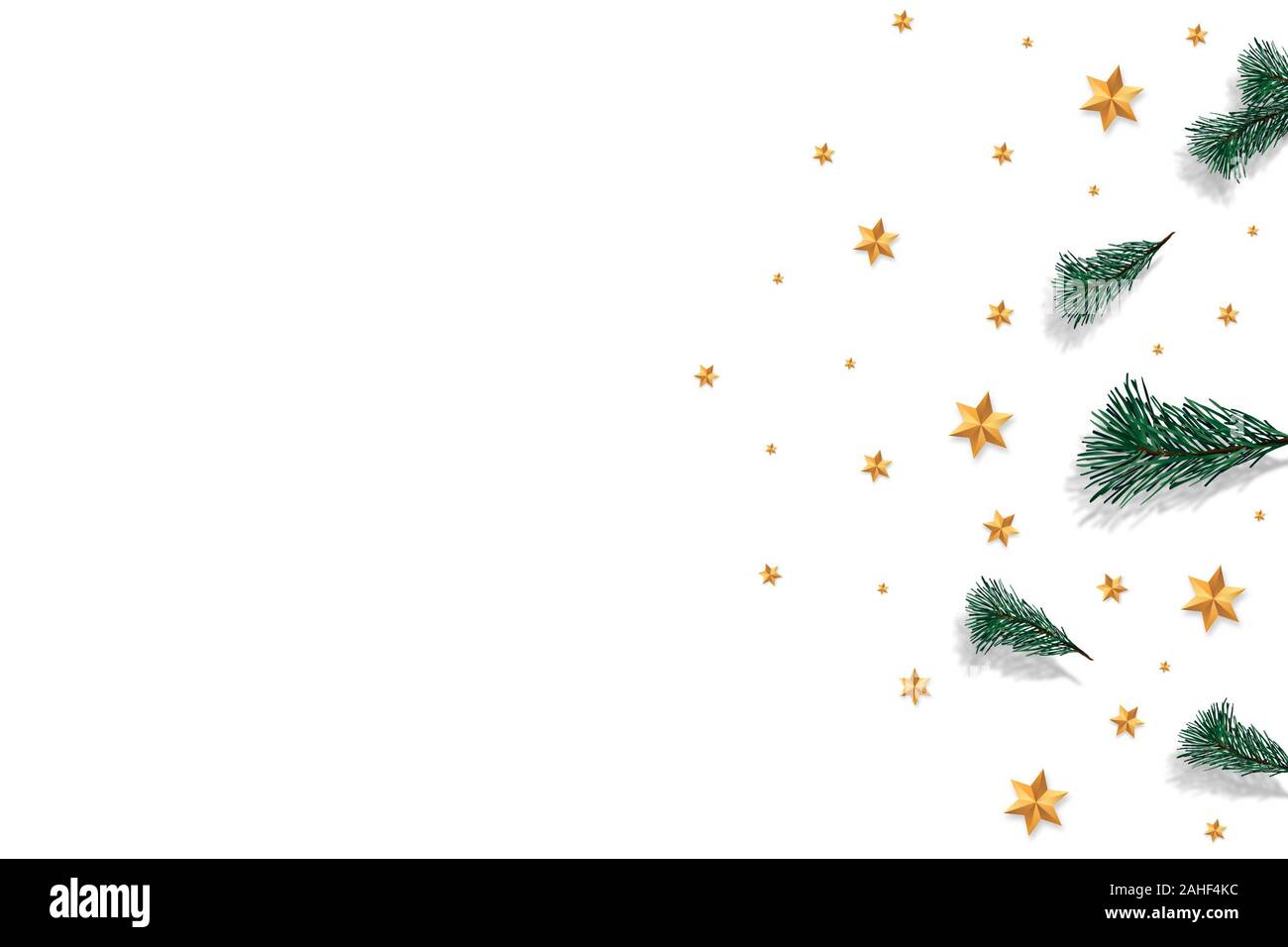 Holiday's Decorated Christmas tree on white backgrounds Stock Photo