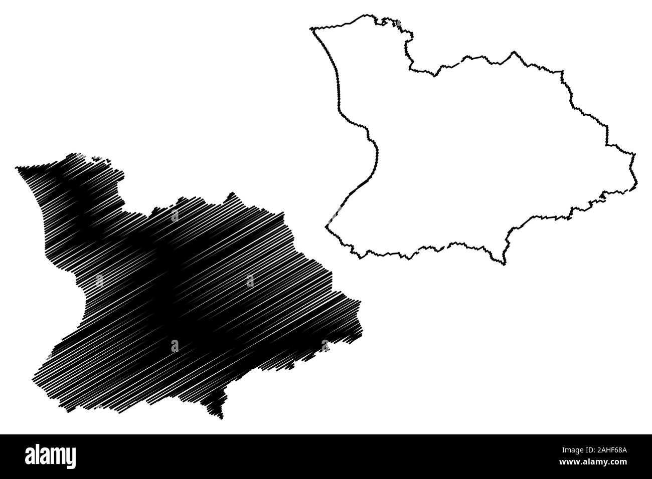 Mayaguez municipality (Commonwealth of Puerto Rico, Porto Rico, PR, Unincorporated territories of the United States) map vector illustration, scribble Stock Vector