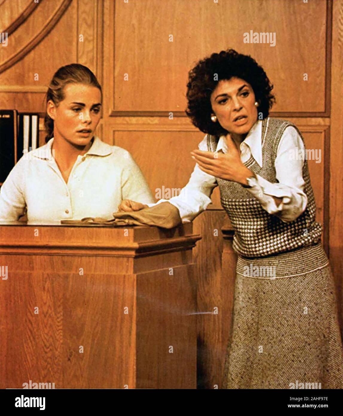 LIPSTICK 1976 Paramount Pictures film with Margaux Hemingway at left and Anne Bancroft Stock Photo