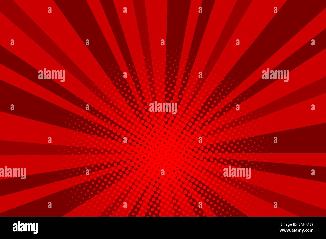 Comic red sunbeam background Retro pop art style cartoon Stock Vector ...