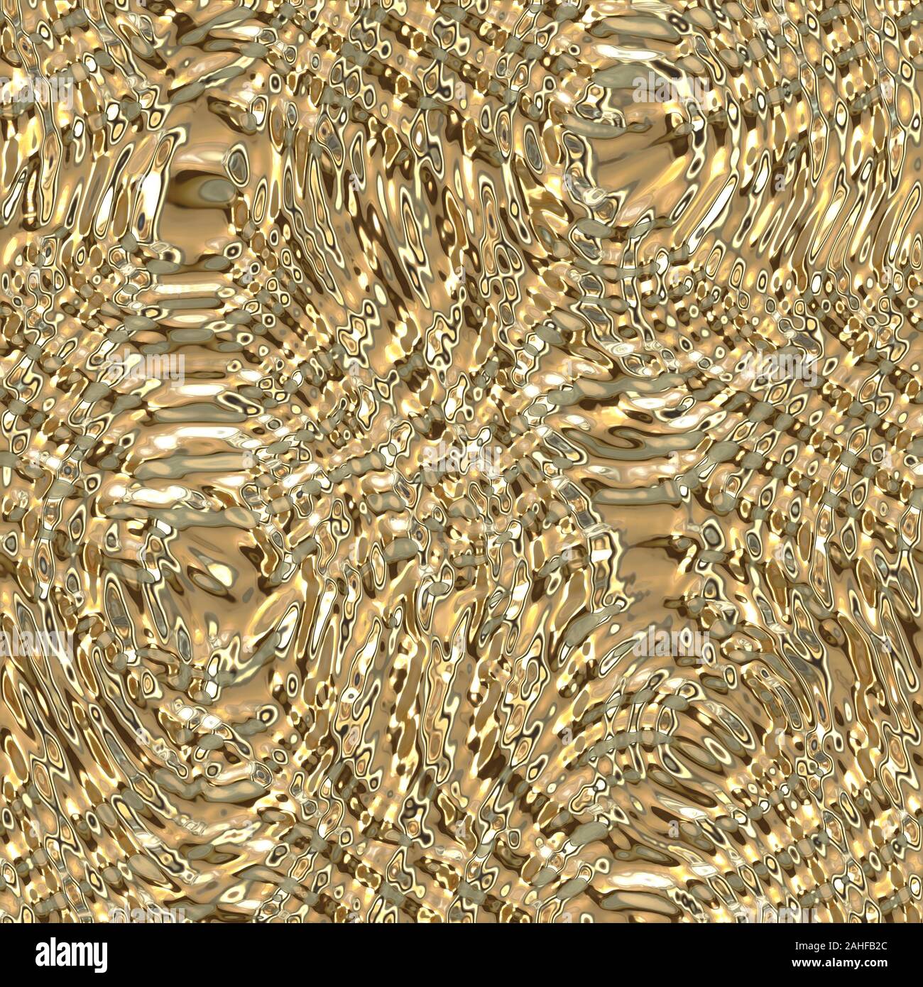 Shiny stylized wavy gold metallic ripple pattern Stock Photo - Alamy