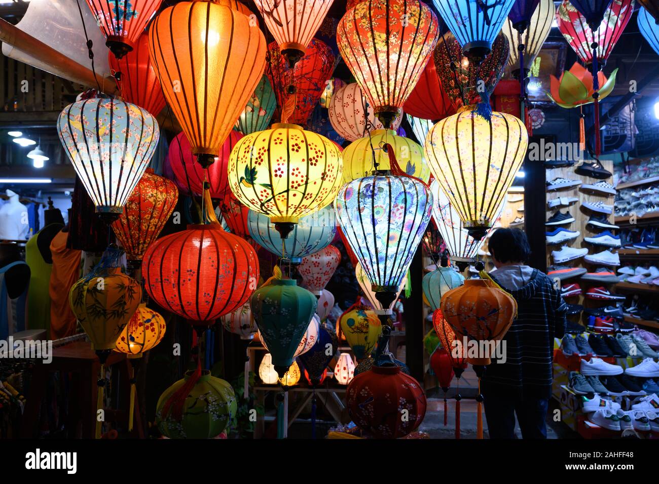 Vietnam has many street stalls and markets selling everything from live frogs to shell fish and other goods. Stock Photo