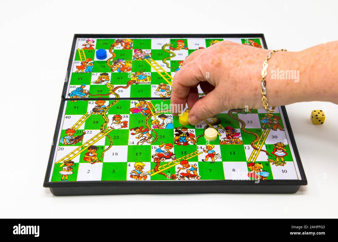 Magnetic Snakes and Ladders childs game Stock Photo - Alamy