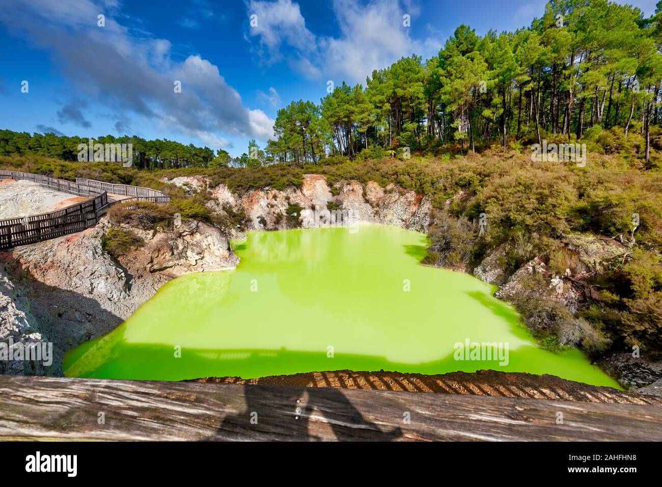 Waiotapu geothermal area. Rotorua New Zealand. Devil's Bath Stock Photo