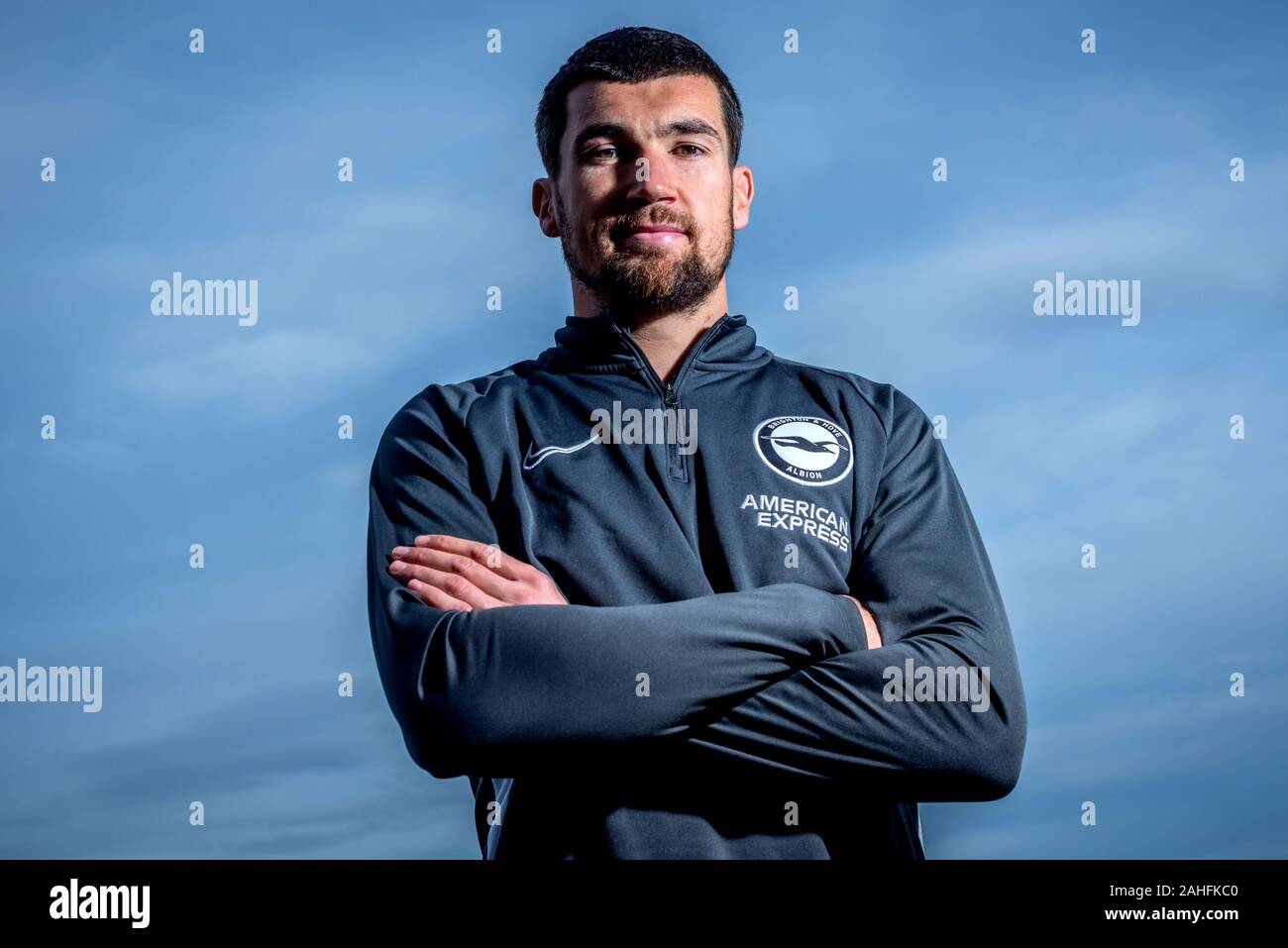 Brighton and Hove Albion FC's Australian international goalkeeper Maty Ryan photographed at the club's training facilities Stock Photo