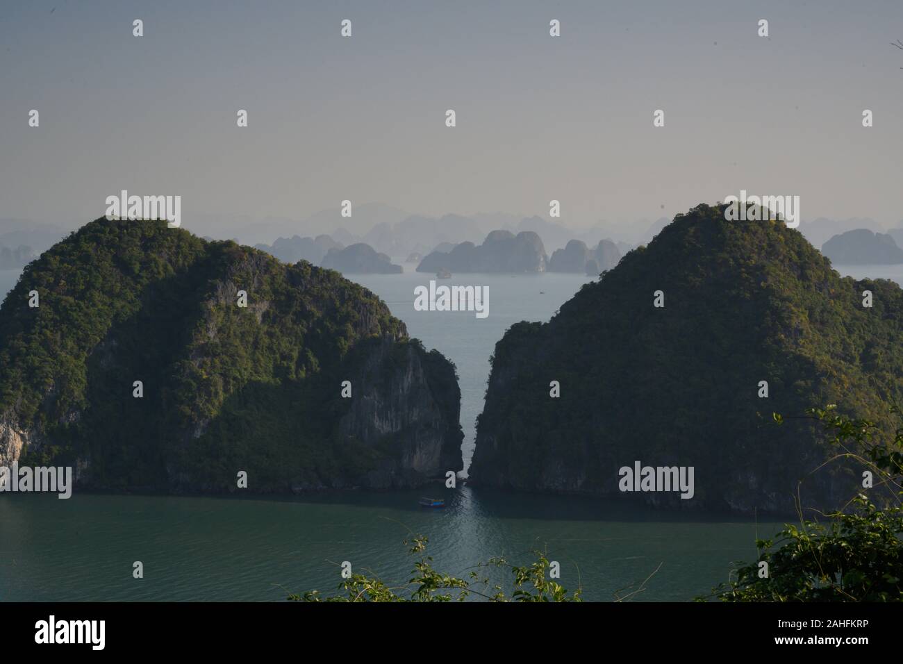 Ha Long Bay, one of the most picturesque landscapes in the world. Located in North Vietnam Stock Photo