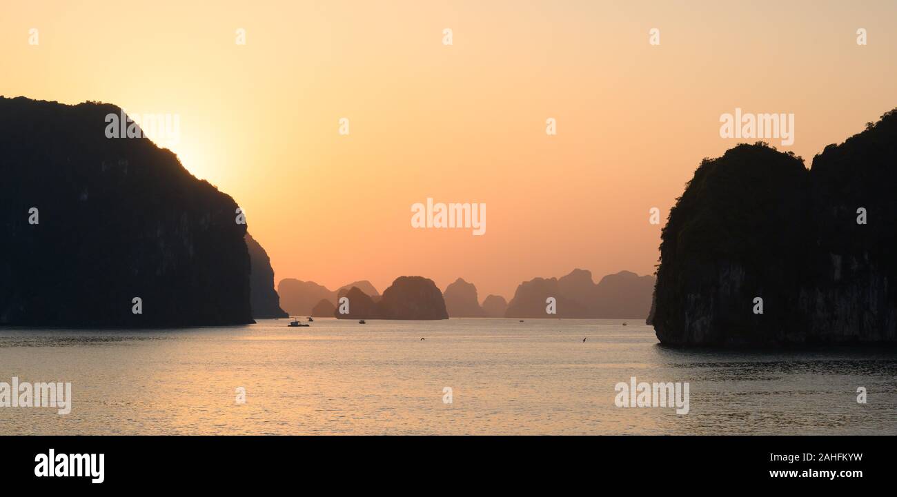 Ha Long Bay, one of the most picturesque landscapes in the world. Located in North Vietnam Stock Photo