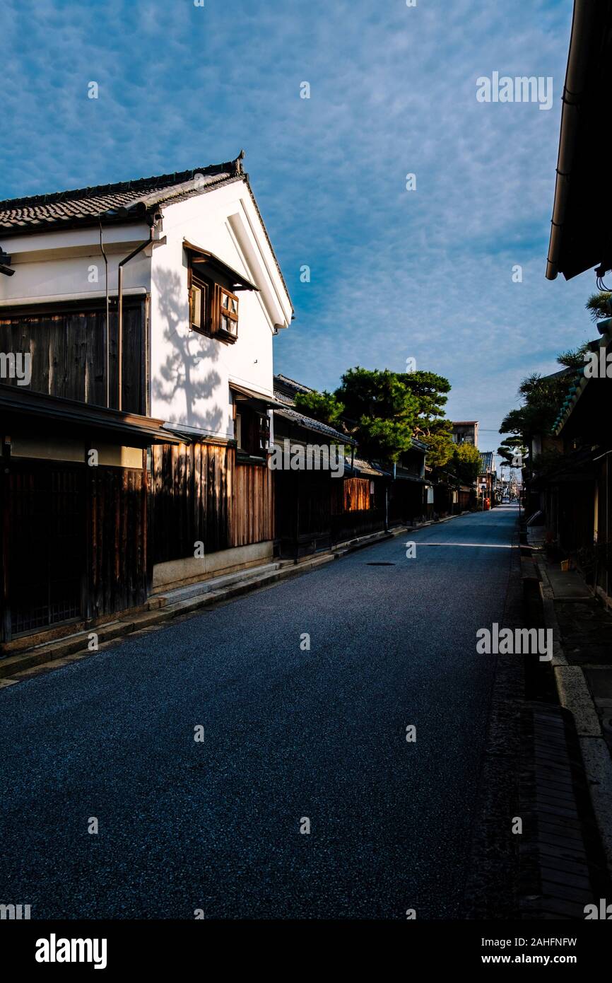 Traditional townhouses in Omihachiman, Shiga Prefecture, Japan Stock Photo