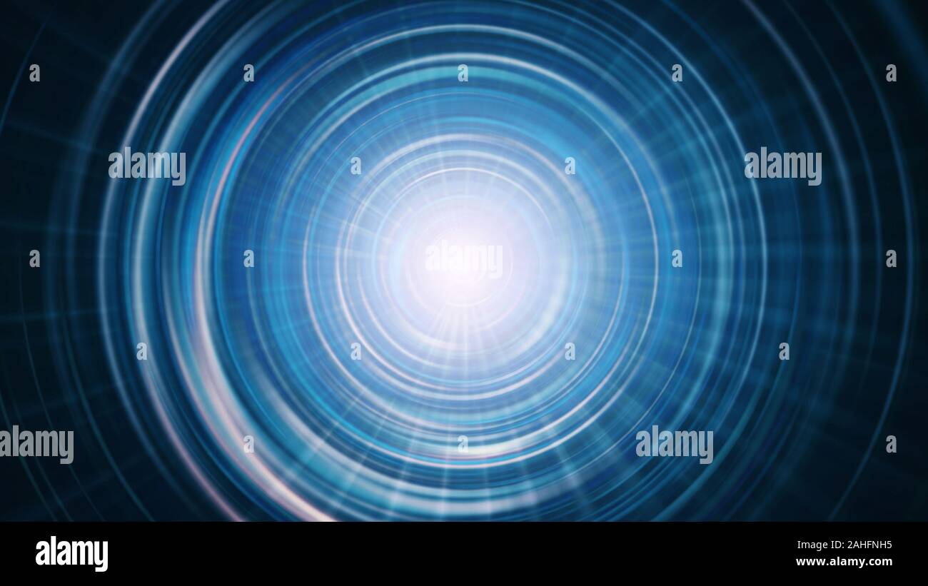 Futuristic Blue Tunnel Background With Rays Of Light Stock Photo - Alamy