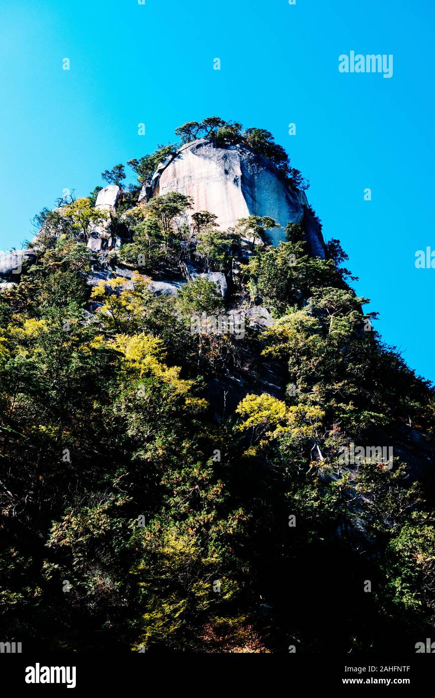 Spectacular rock formations at Shosenkyo Gorge, Yamanashi Prefecture, Japan Stock Photo