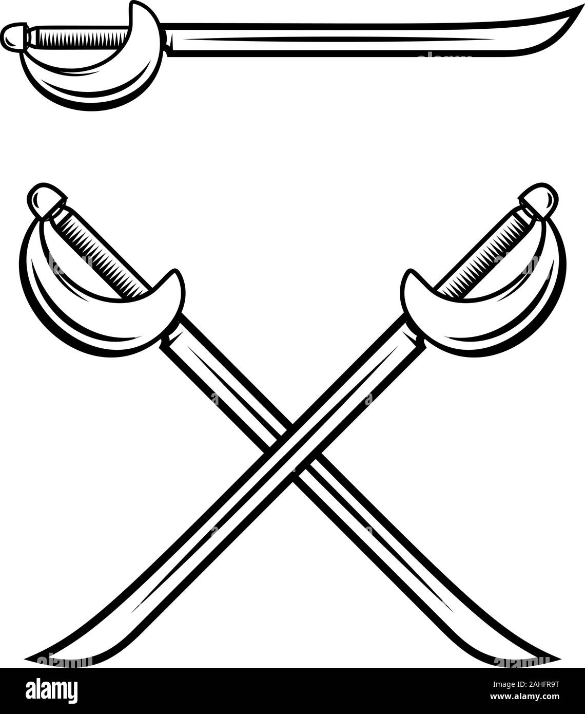 Crossed swords illustration Black and White Stock Photos & Images - Alamy