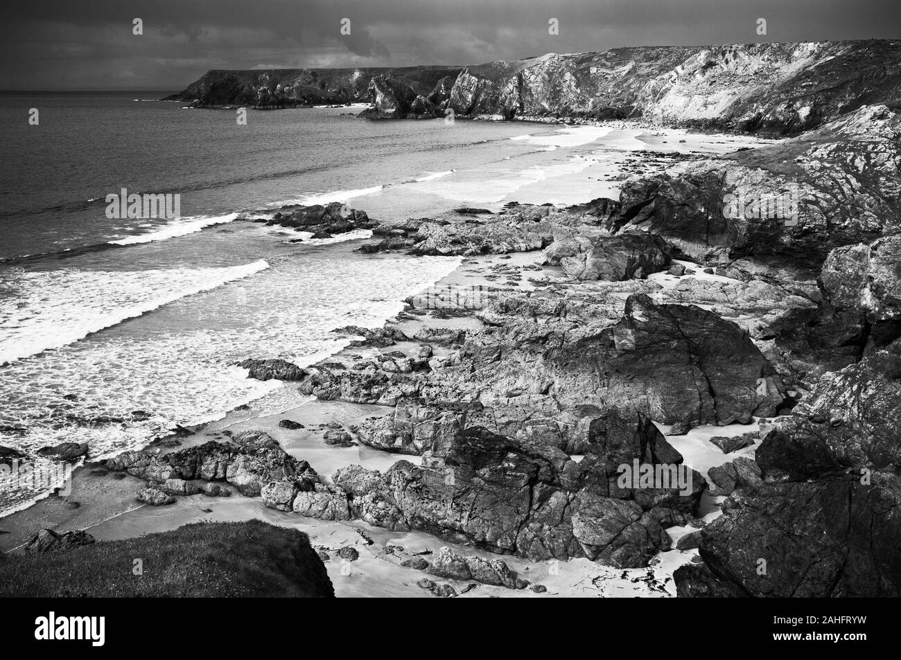 Coastal landscape of Cornwall, England Stock Photo