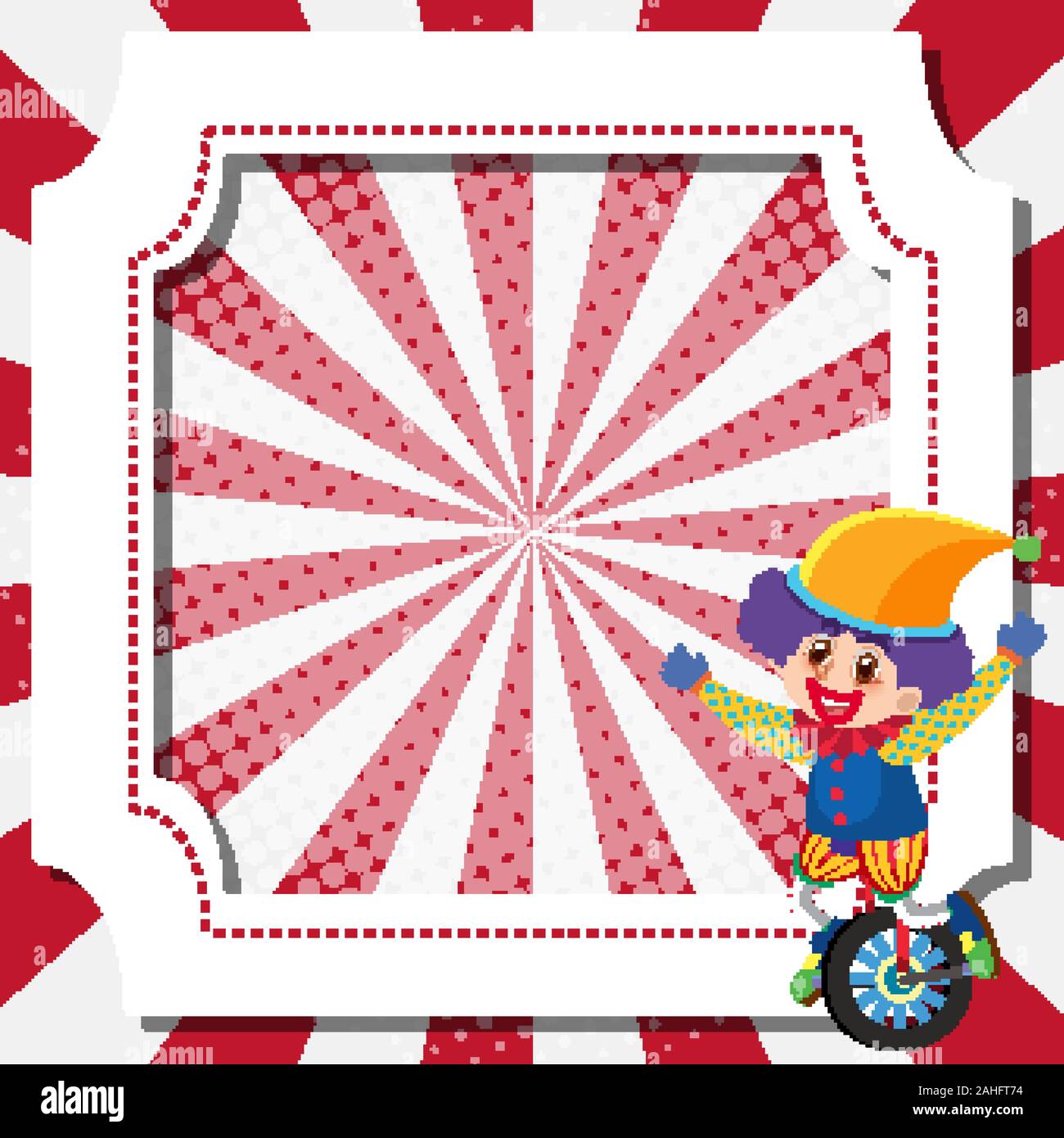 Frame template design with circus clown illustration Stock Vector Image ...