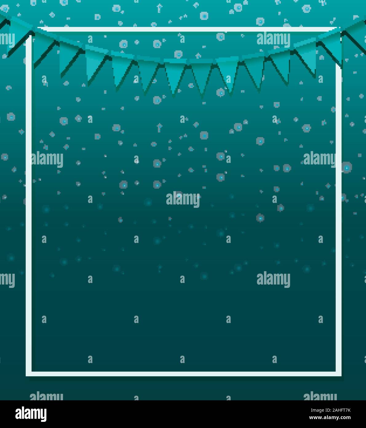 Background design with green flags on green illustration Stock Vector