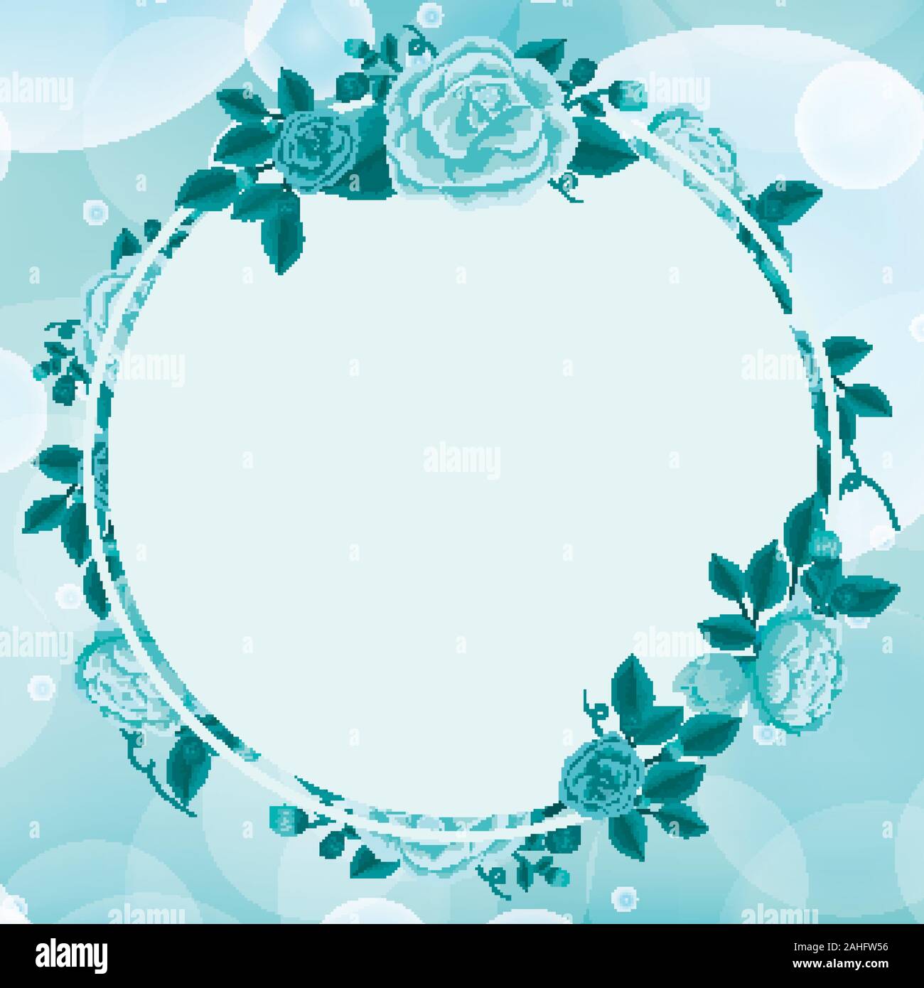 Background design with blue flower frame illustration Stock Vector ...