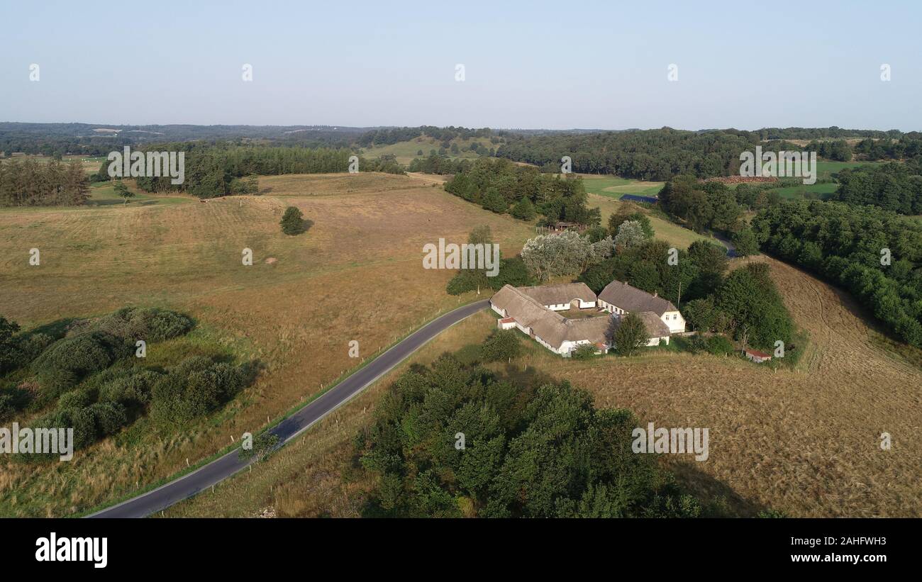 Klingebækgård, a protected farm from the 19th century in the style typical for farms in Southern Jutland in Denmark during that period. Stock Photo