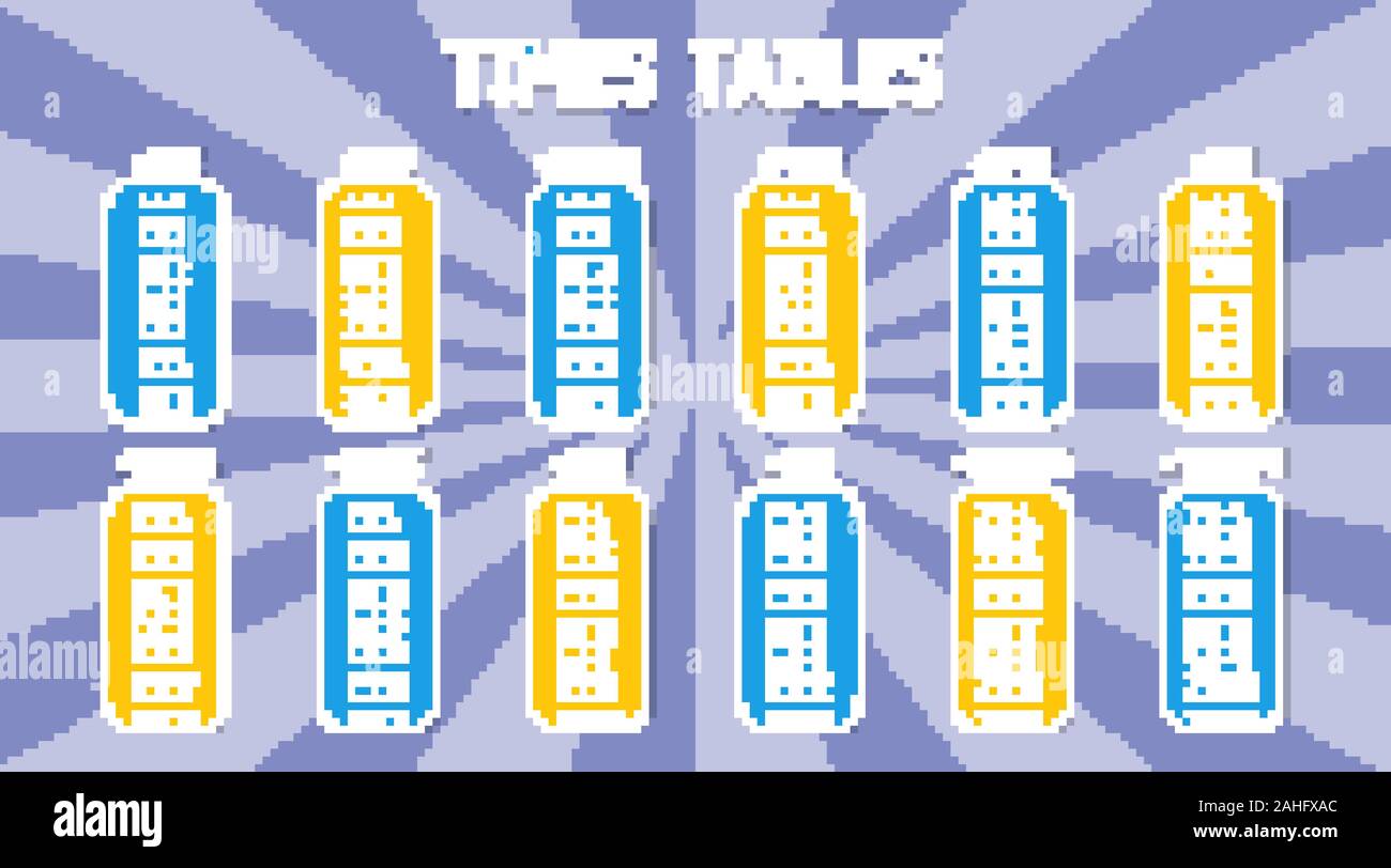 Times tables template on colorful background illustration Stock Vector ...