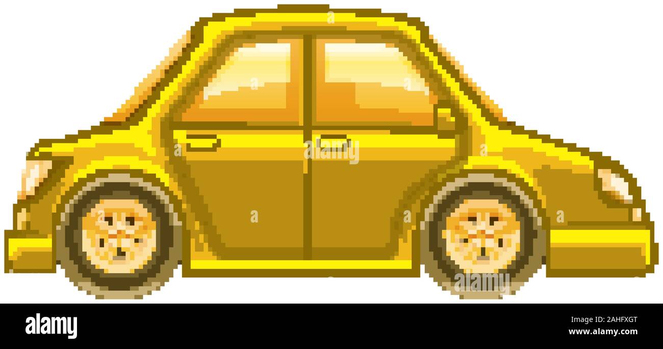Single picture of car in yellow color illustration Stock Vector Image ...