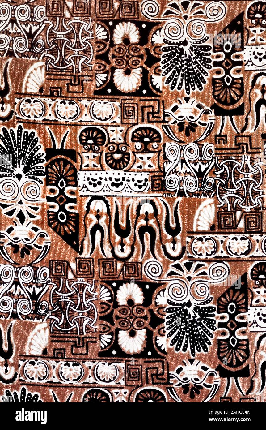 Batik graphic design, watercolor filter effect, Asian fabric art Stock Photo