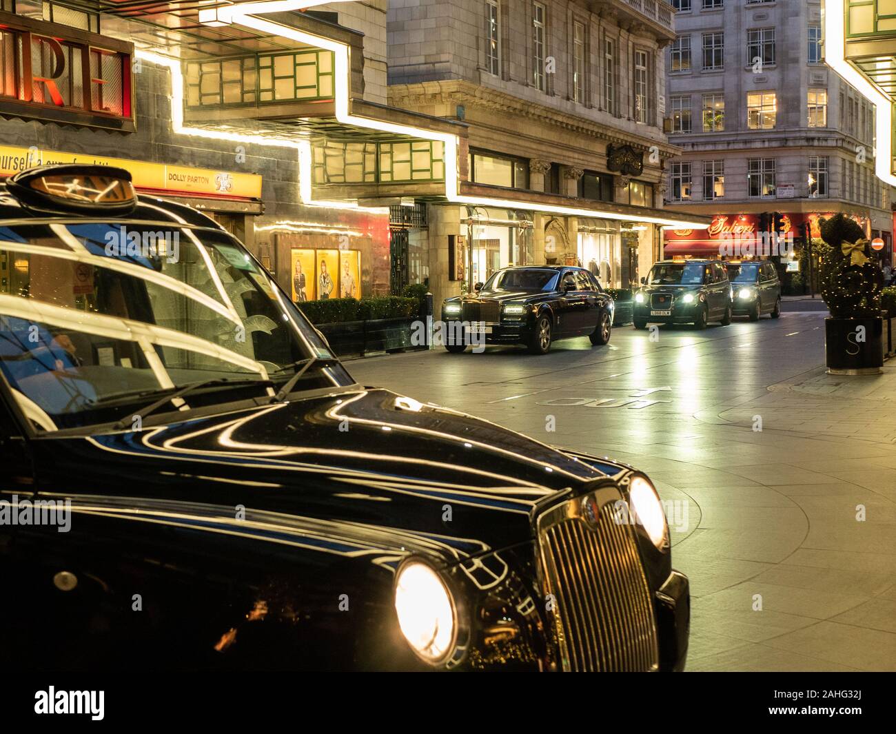 The Savoy forecourt & Taxi Rank, London. Stock Photo