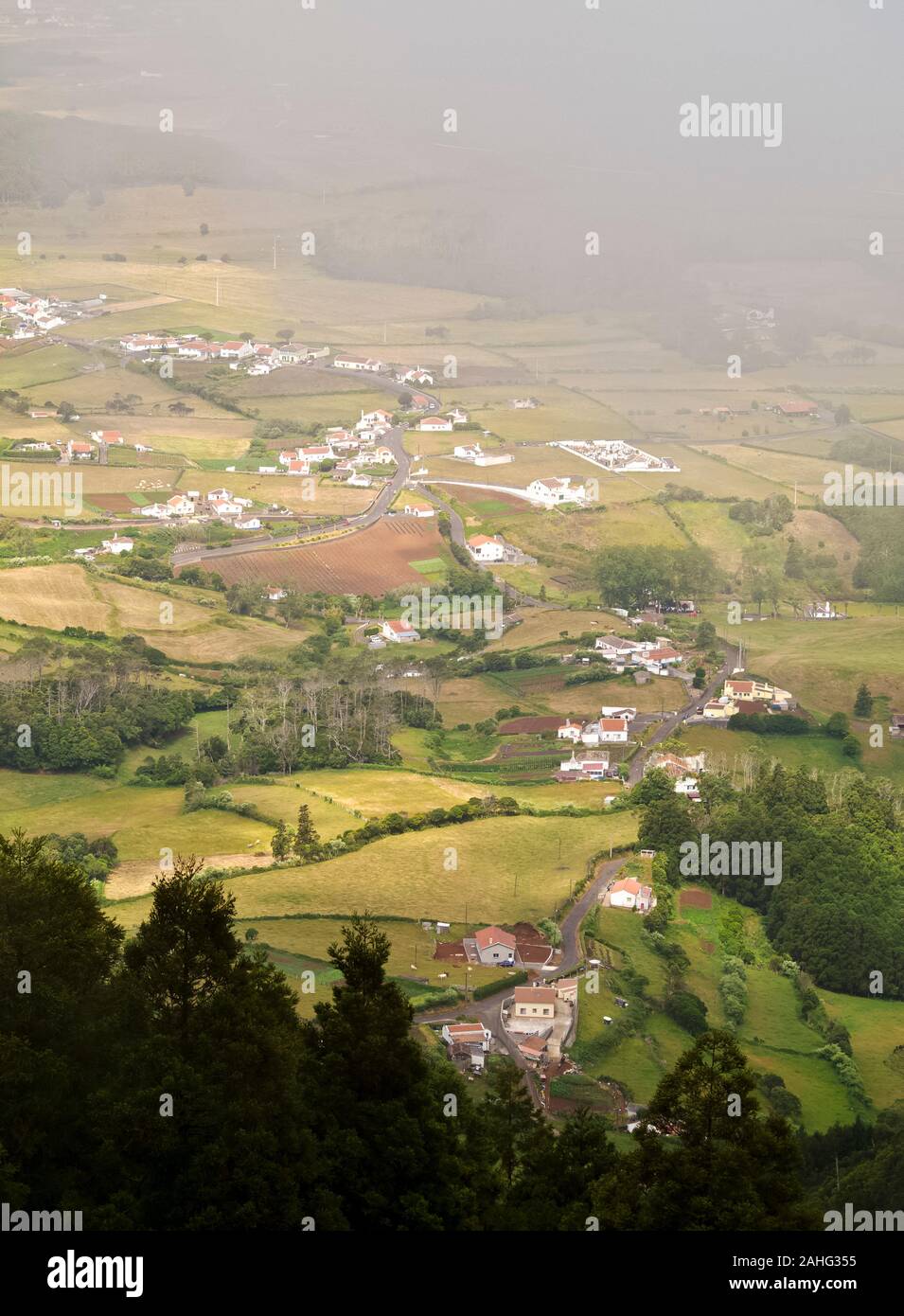 View from Pico Alto, Santa Maria Island, Azores, Portugal Stock Photo
