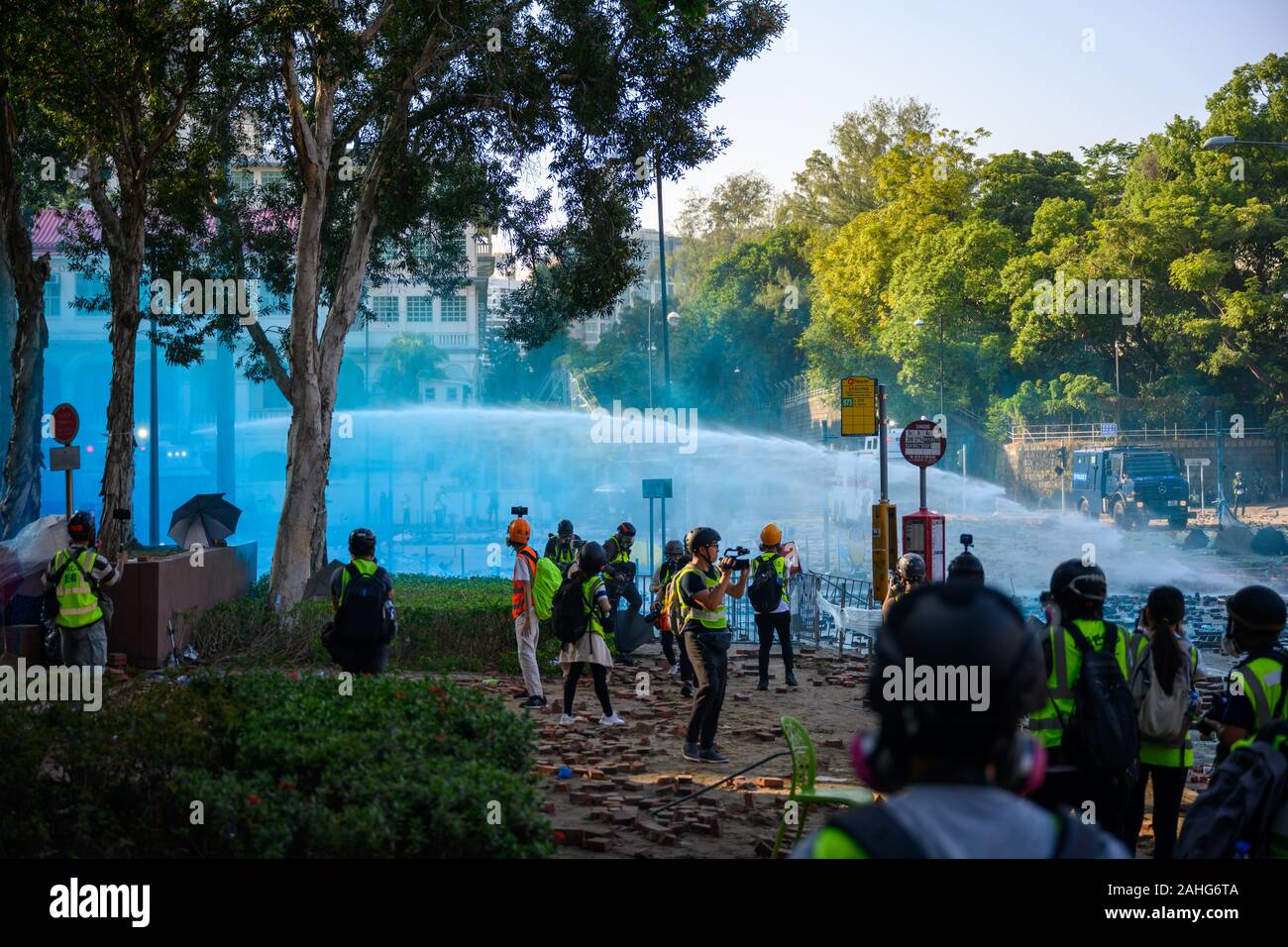 PolyU, Hong Kong - Nov 17, 2019: The first day of the Siege of PolyU ...