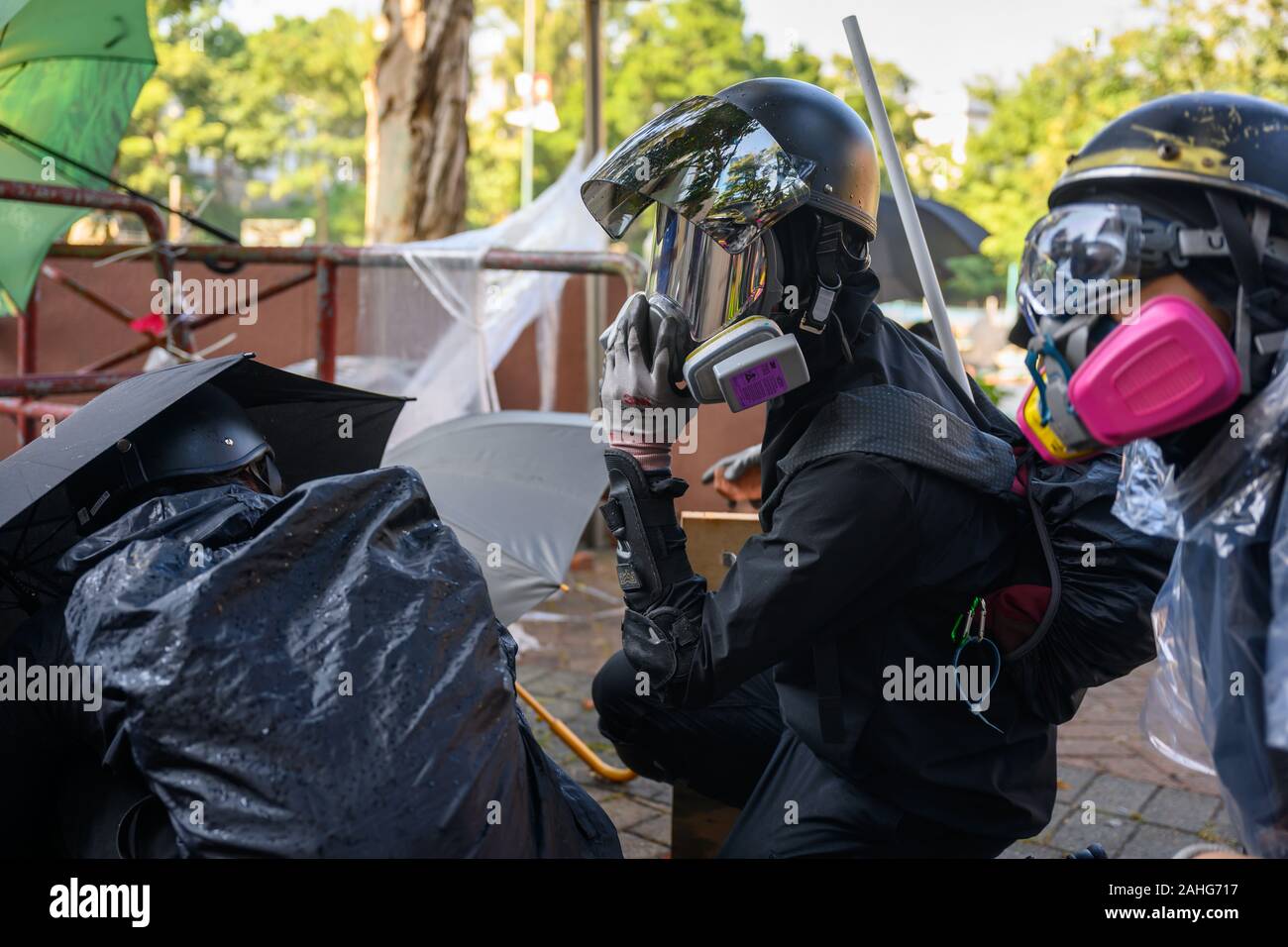 PolyU, Hong Kong - Nov 17, 2019: The first day of the Siege of PolyU ...