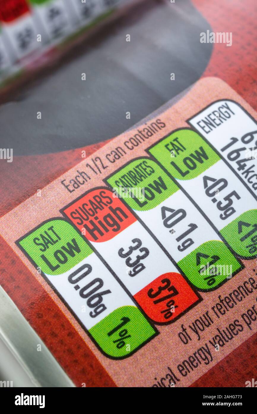 ASDA tinned cherries 37 high sugar content label. For food packaging labelling, nutrition label